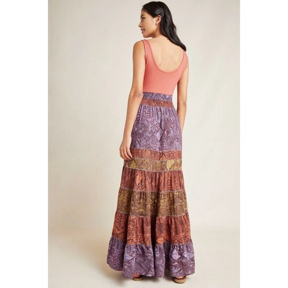 Anthropologie Large Tall maxi long dress snake print texture stretch tank - Picture 14 of 15